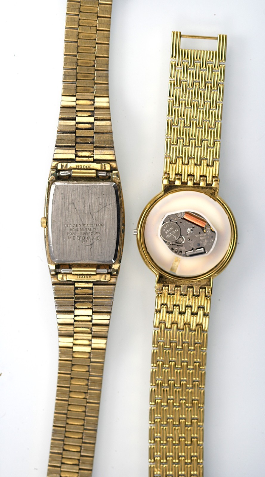 Citizen Watch Men Gold Stainless Steel WR Battery Black Quartz NON-WORKING