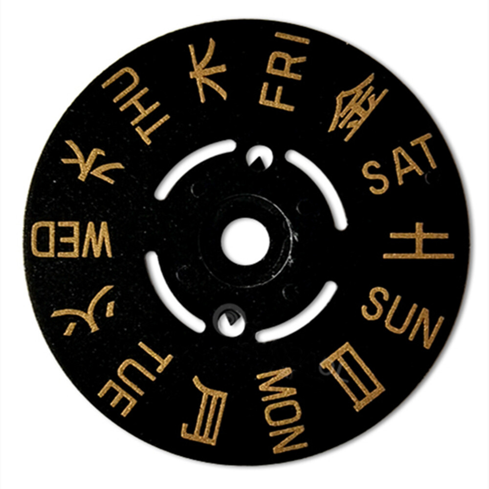 Golden Japanese English Font Week Disk Week Wheel for NH35 NH36