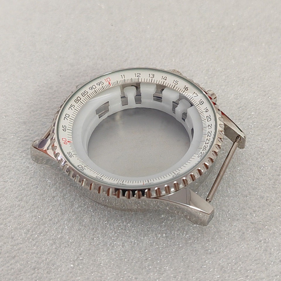 46.5mm Stainless Watch Case + Strap Mineral Glass For Vk63 Movement 36.8mm Dial