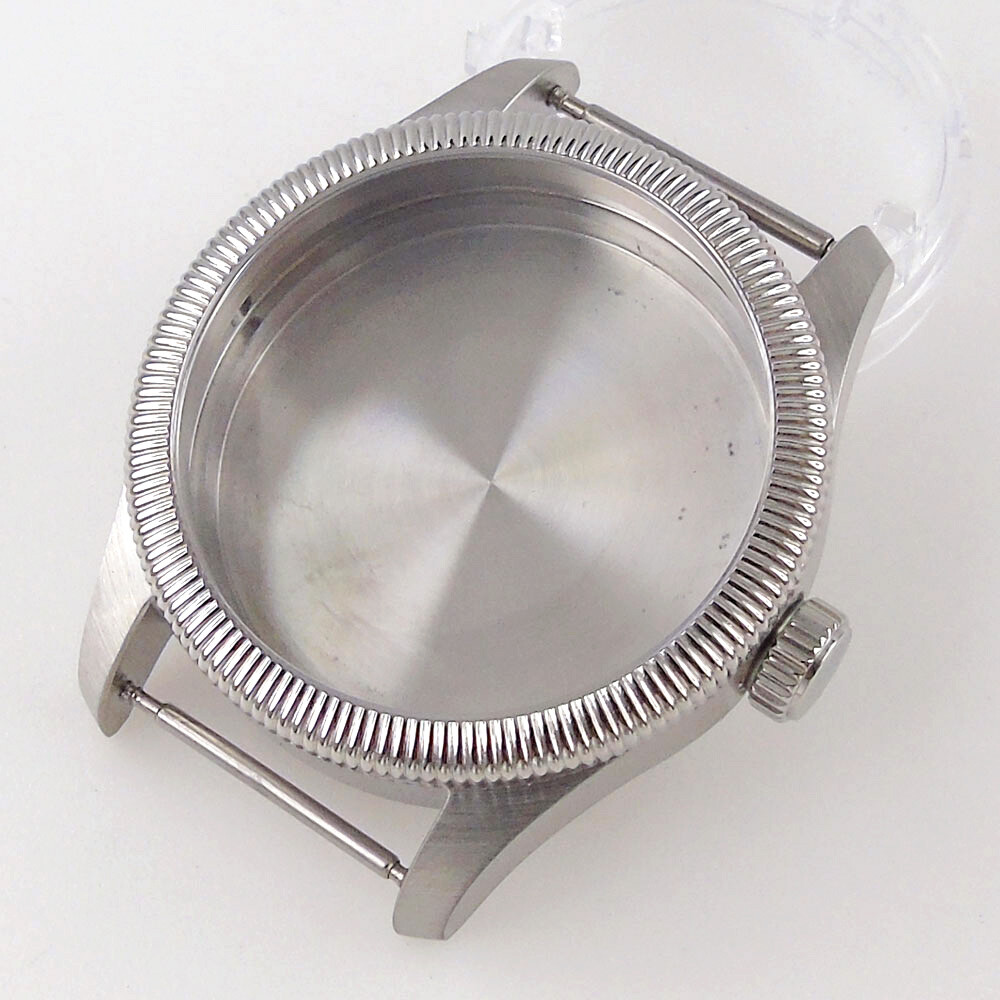 39mm Fluted Bezel Stainless Steel Sapphire Watch Case Fit NH35 NH36 2824 Aviator