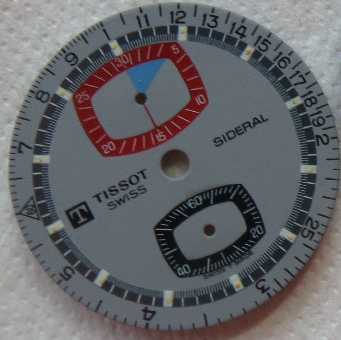 Tissot Sideral chronograph mens Wristwatch Dial 29,5 mm. in diameter N.O.S.