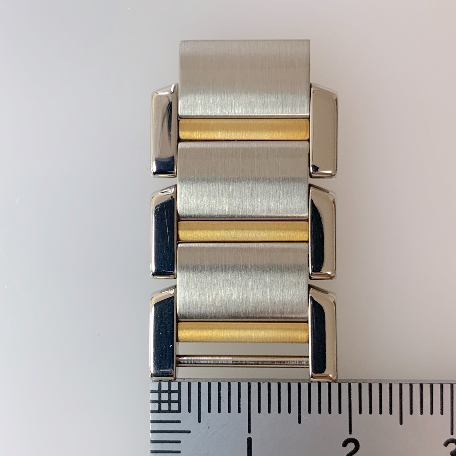 Genuine Cartier Watch Band Bracelet Tank Francaise 14.5mm 3P Link Gold & SS