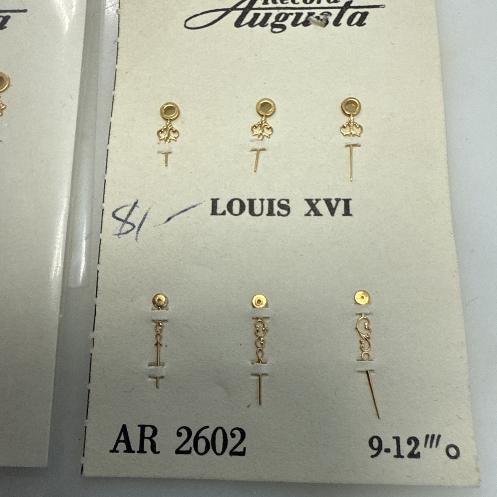 9 Sets Of New Old Stock Pocket Watch Gold Hour/Minute Louis XIV & Oriental Hands