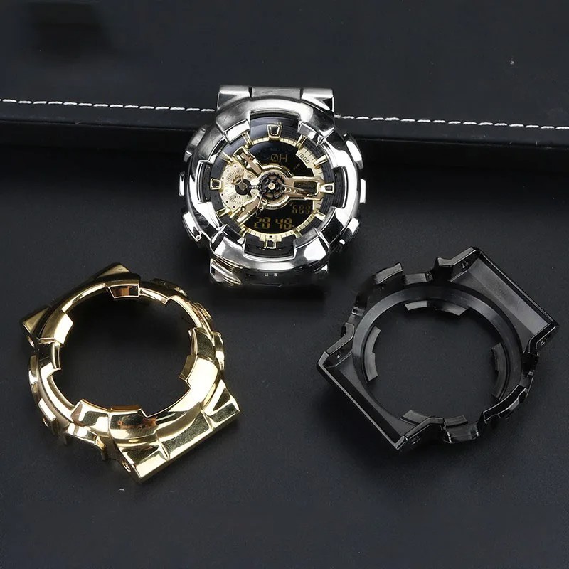 GA-110 Mod kit For Casio GA-110GB GA100 GA-120 Metal BEZEL Watch Case SteelStrap