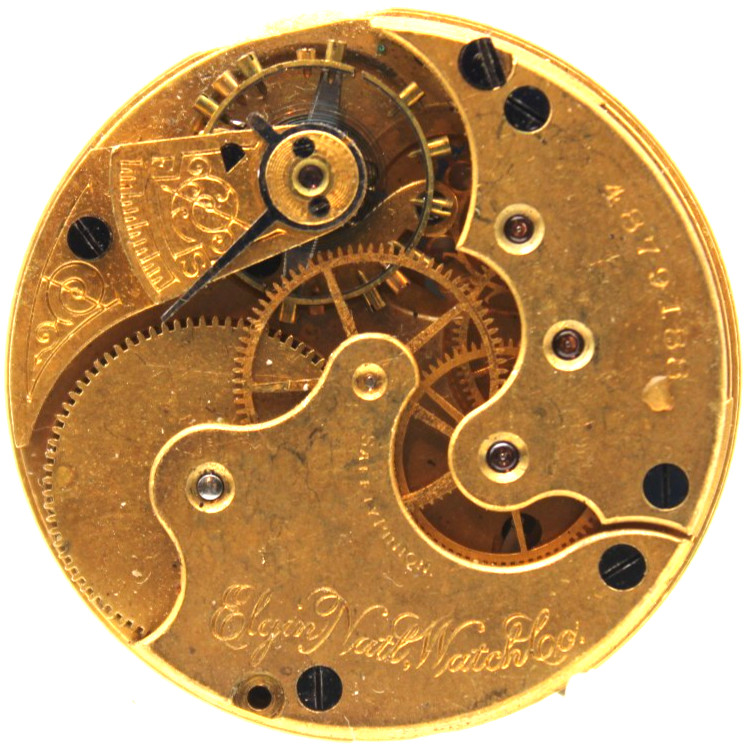 1893 ELGIN POCKET WATCH MOVEMENT 4879188 GRADE: 118 6s 11j (OL)