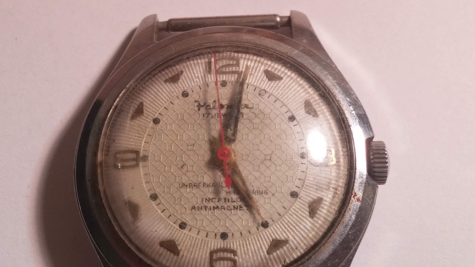 AS 1187 winding movement 17 jewels Geraldy SA Palomar Incabloc antimagnetic Anti