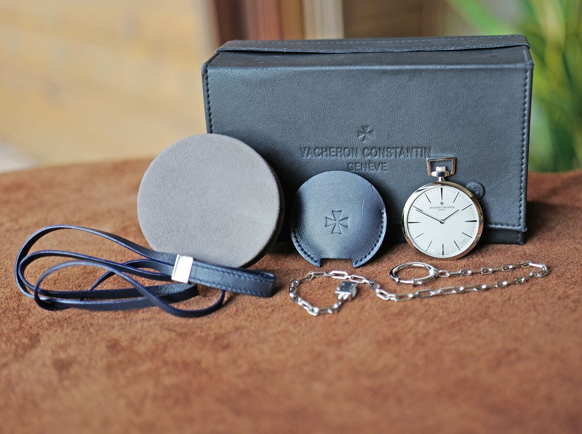 Vacheron Constantine Patrimony Contemporaine Platinum Pocket Watch & Chain