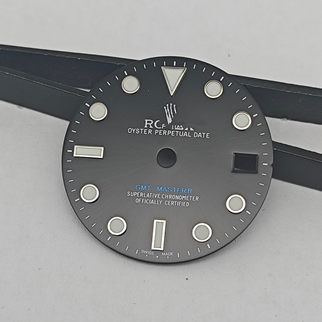 28.5mm GMT Watch Dial Ice Blue Luminous for NH34 Movement Watch Parts