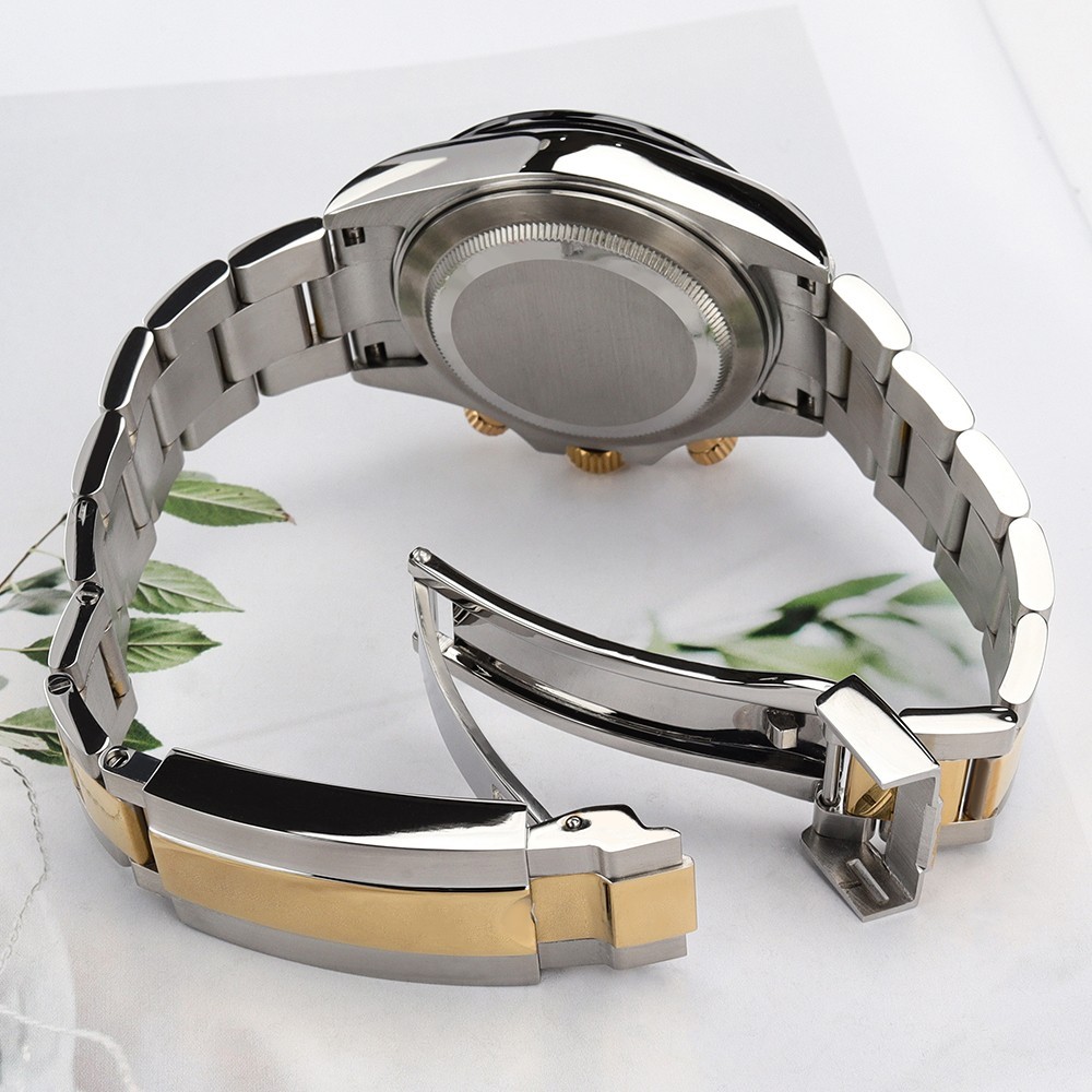 STEEL ROSE GOLD 39mm Diver Watch Case Bracelet Sapphire For Seiko VK63 Movement
