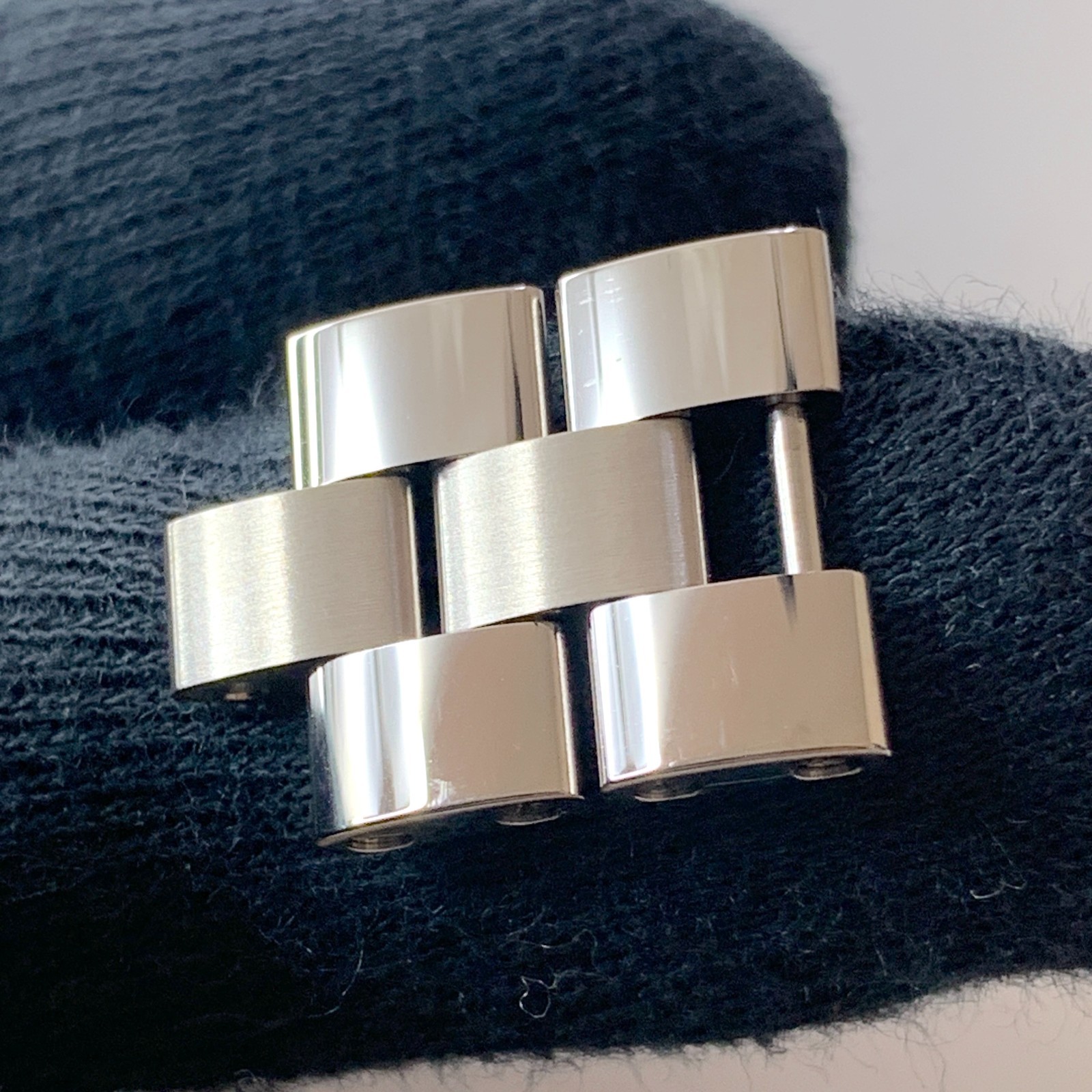 Genuine Cartier Watch Band Bracelet Roadster 4P Link 14 mm Stainless Steel