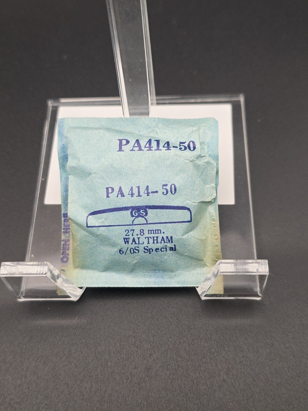 G-S Watch Crystal PA414-50 27.8mm Waltham 6/0 S Special