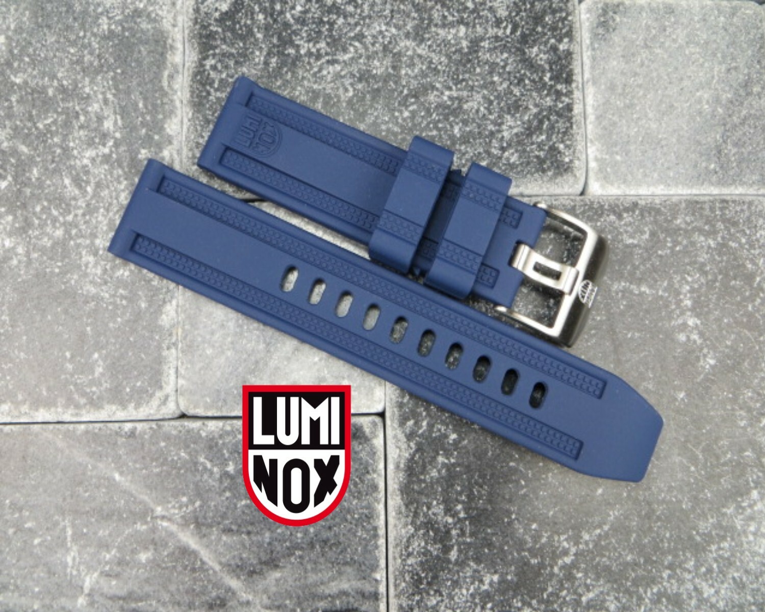 New 23mm LUMINOX Rubber Strap EVO Diver Watch Band XV 3050 3950 Navy Seal Blue x