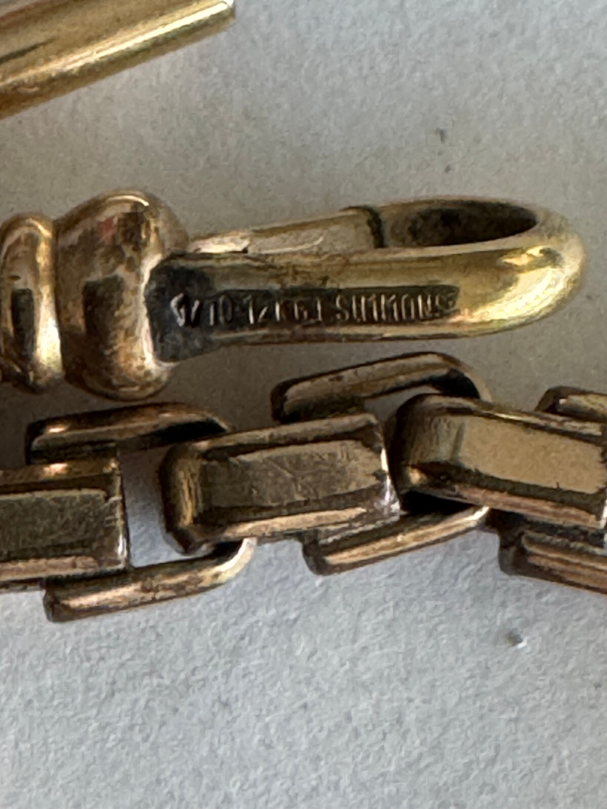BIG & HEAVY VINTAGE 12 INCH SIMMONS POCKET WATCH CHAIN GOLD FILLED WITH T- BAR