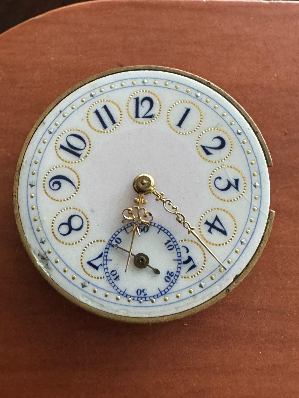 VINTAGE 27.65MM NEW ENGLAND WATCH CO. POCKET WATCH MOVEMENT FANCY DIAL