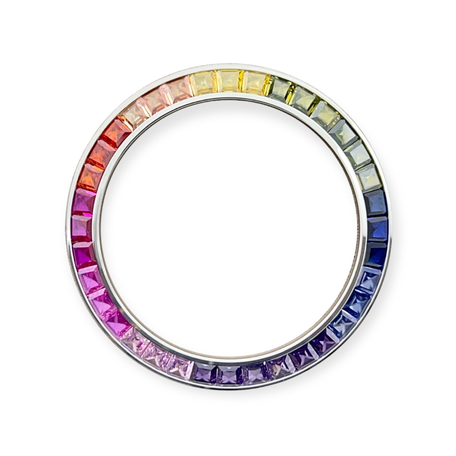 Synthetic Rainbow Colored Bezel For Rolex 36mm Watch (WHITE)