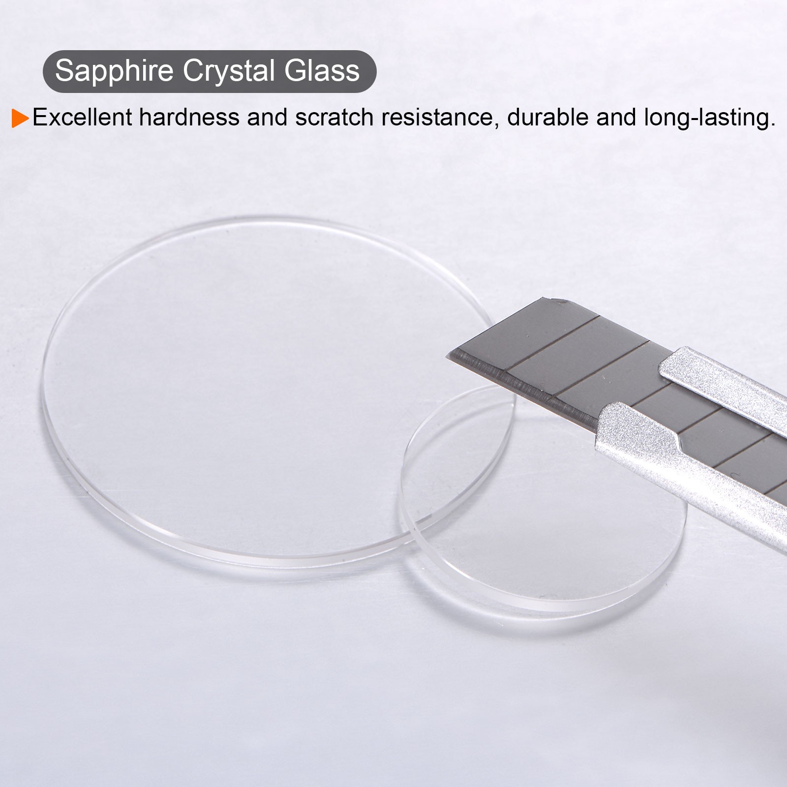 Watch Crystal Glass Lens 36mm Dia 1.5mm Thick Flat Round Sapphire Replacement