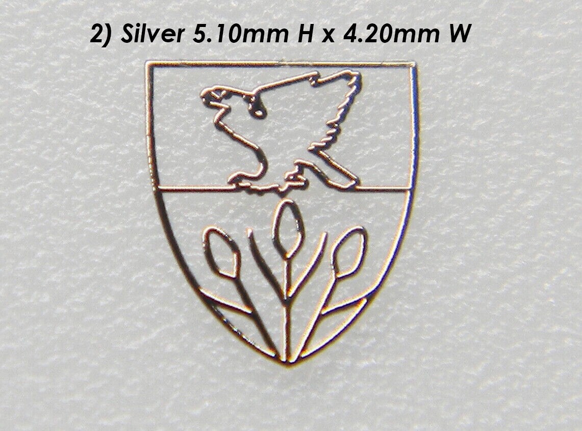 Micro nickel plated metal small watch dial micro parts logos emblems Silver Gold
