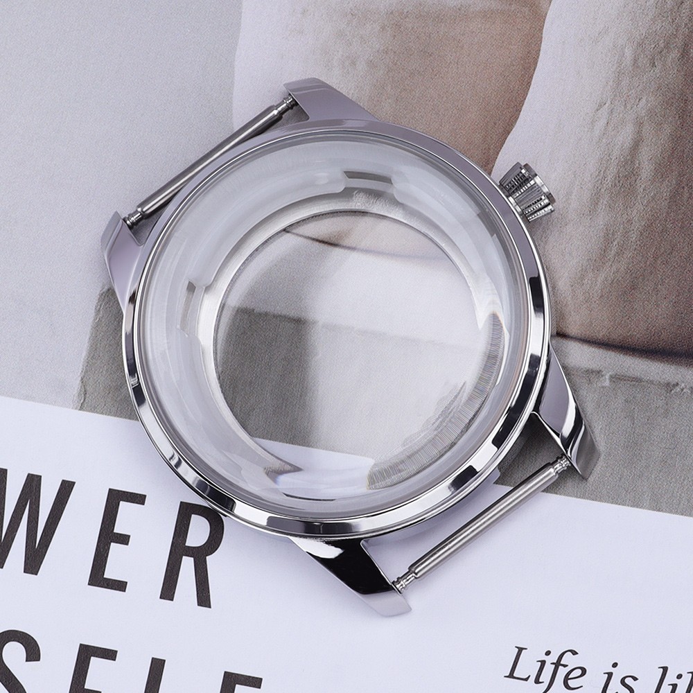 FEIYASHI 33mm/40.6mm Polished Steel Diver Watch Case Silver For Seiko NH35 NH36