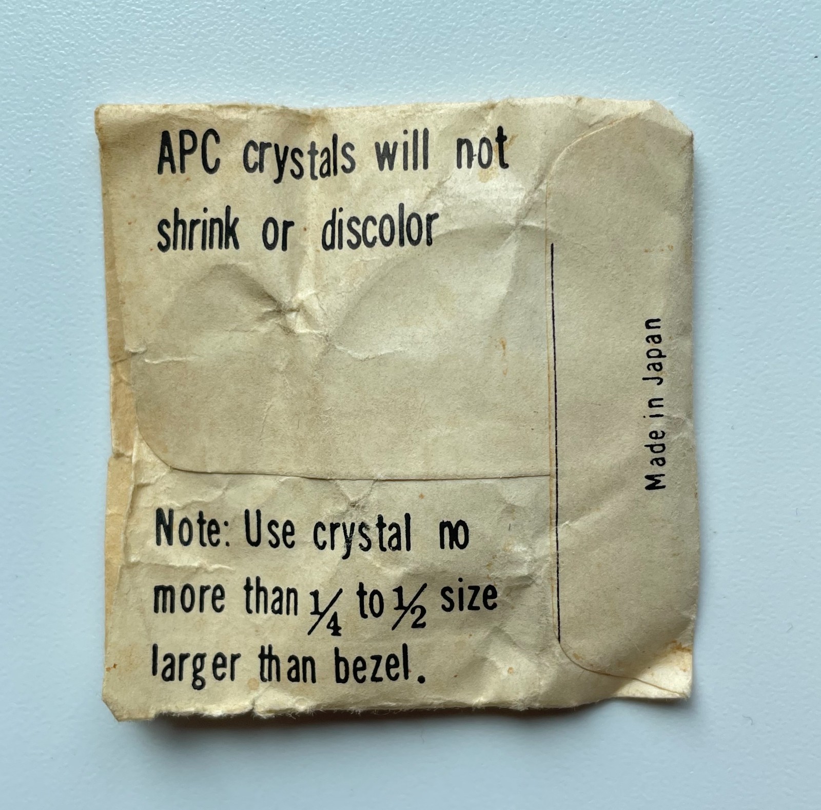 APC Watch Crystal Genuine High Round Plastic 26.1mm 21 1 /4 NOS Vintage Japan