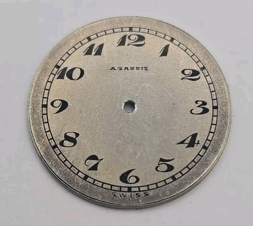 Antique Agassiz Watch Dial Silver Color 9L 21mm
