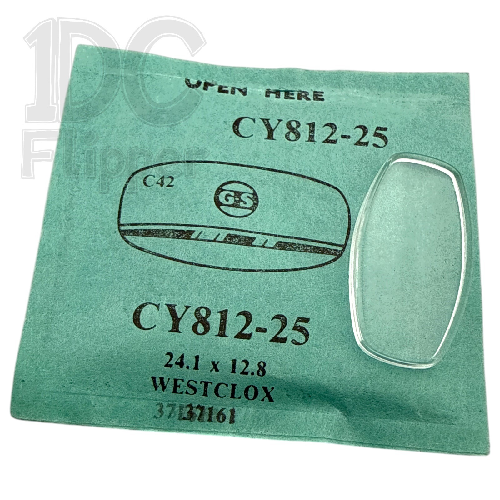 Westclox 37161 Watch Crystal G-S CY812-25 24.1 x 12.8mm NOS Oblong Ladies Read!