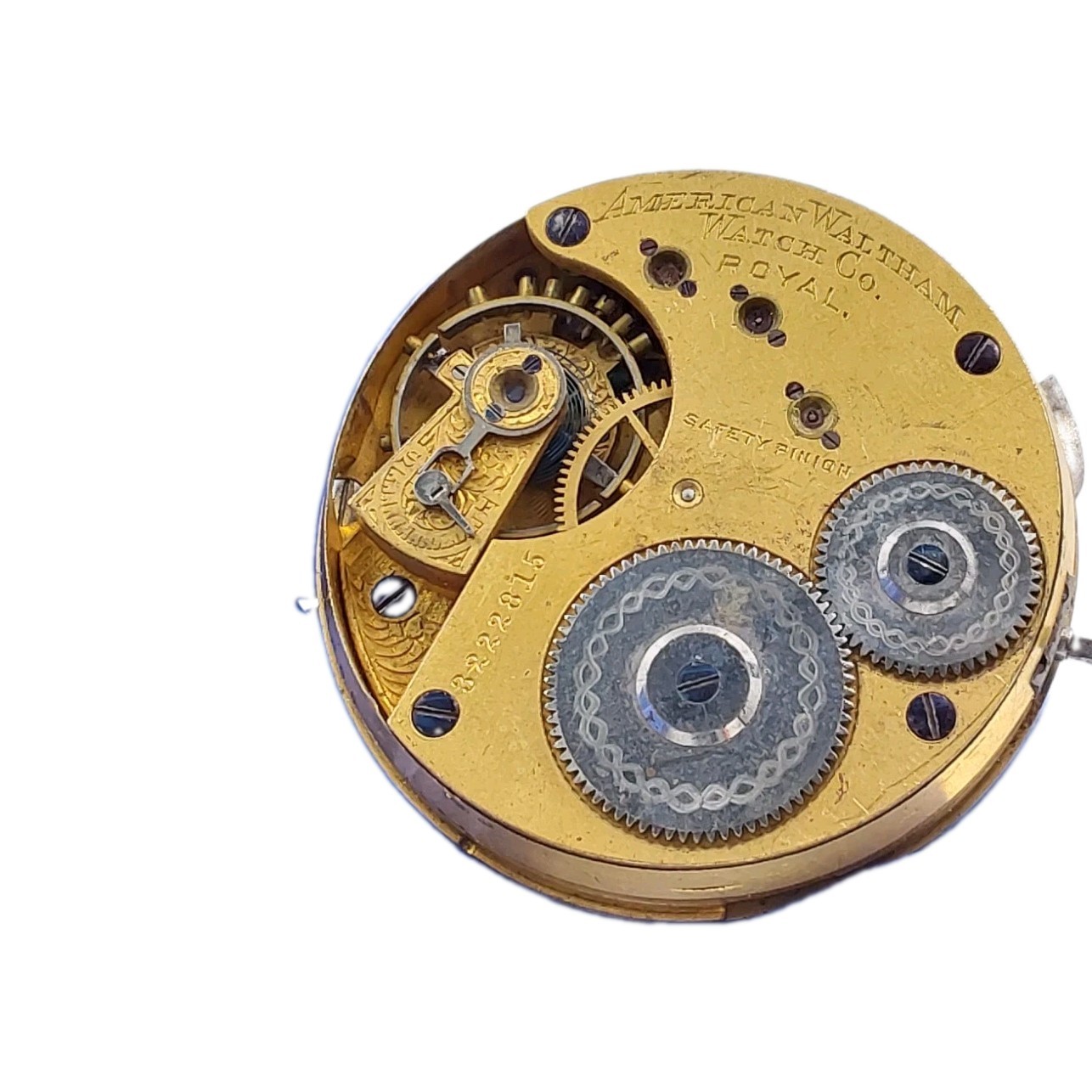 Waltham Royal 16s Movement Sunk Enamel Dial Watch Parts 2061