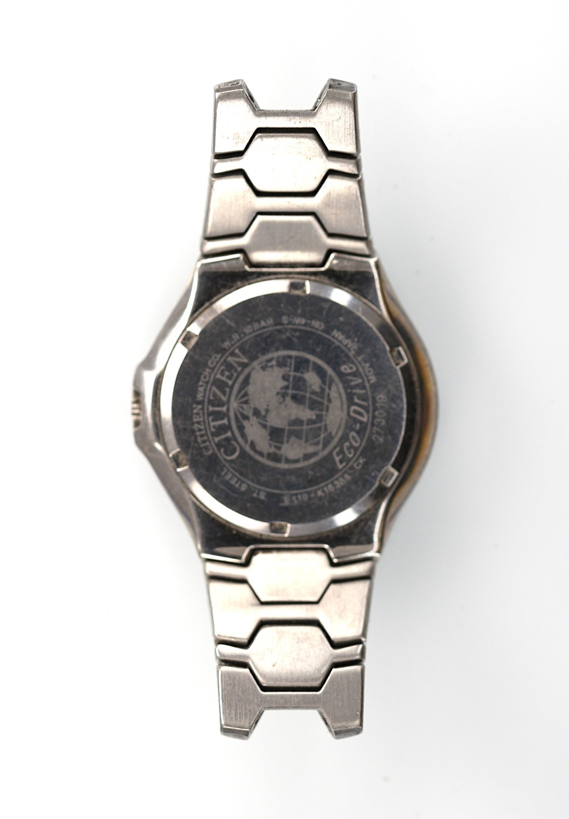 Citizen Eco Drive Watch Men Silver Stainless Steel Date Blue NON-WORKING C-35