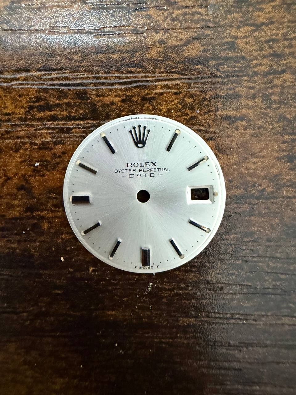 ROLEX LADIES OYSTER PERPETUAL DATE 6517 6516 6519 SILVER STICK DIAL USED COND