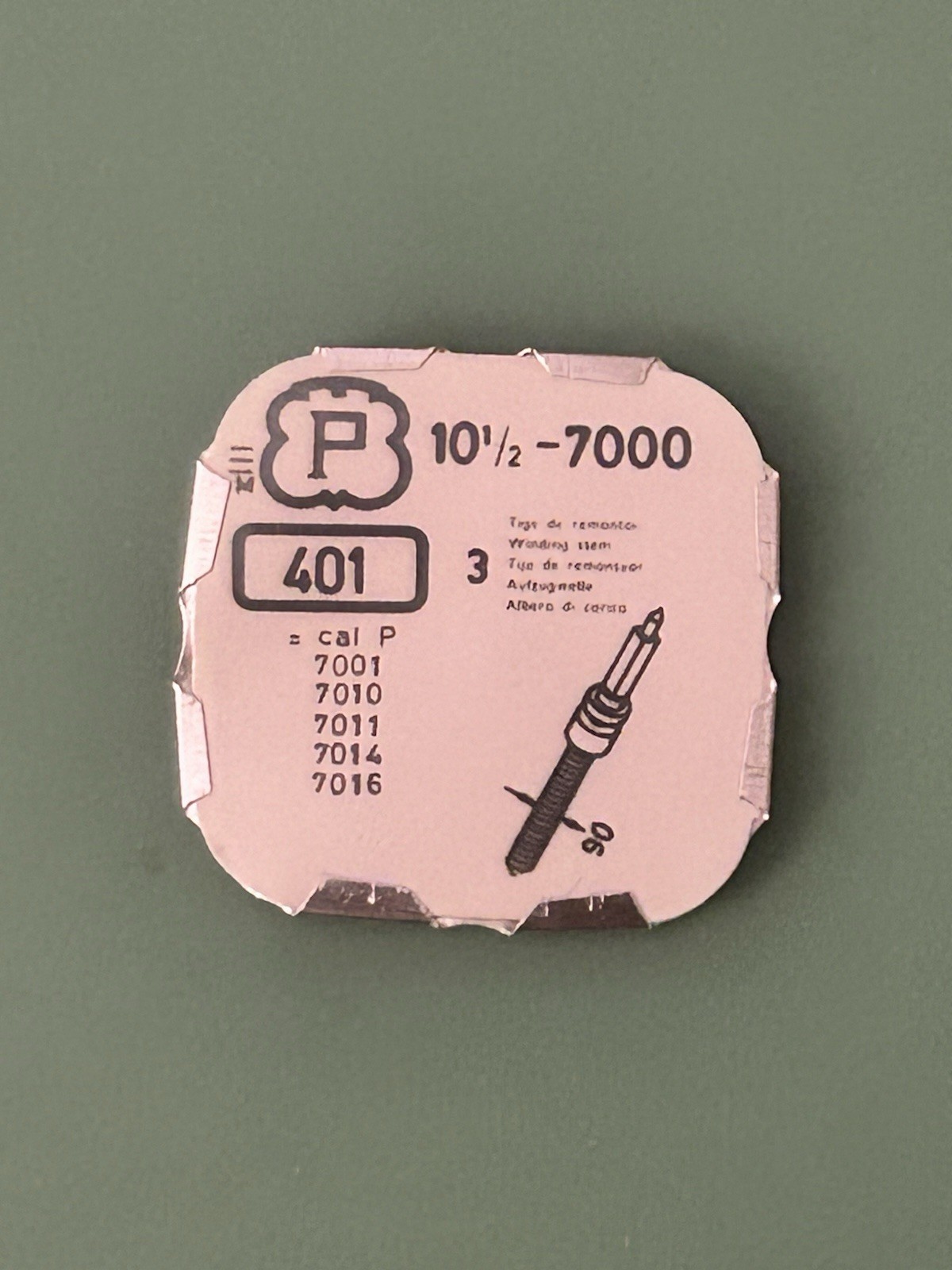 Peseux – Cal 7000 – Stem – Part 401 – .9 mm – Tap 10