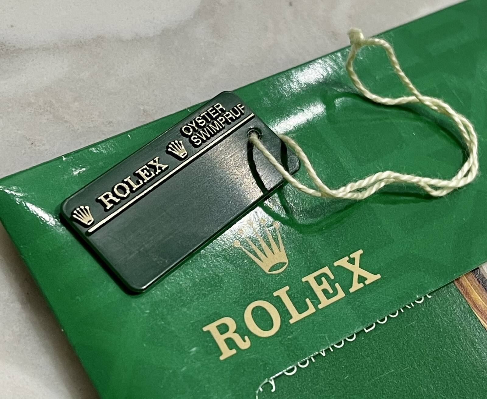 100% Authentic Rolex Green Oyster Swimpruf Hang Tag For Datejust Submariner GMT