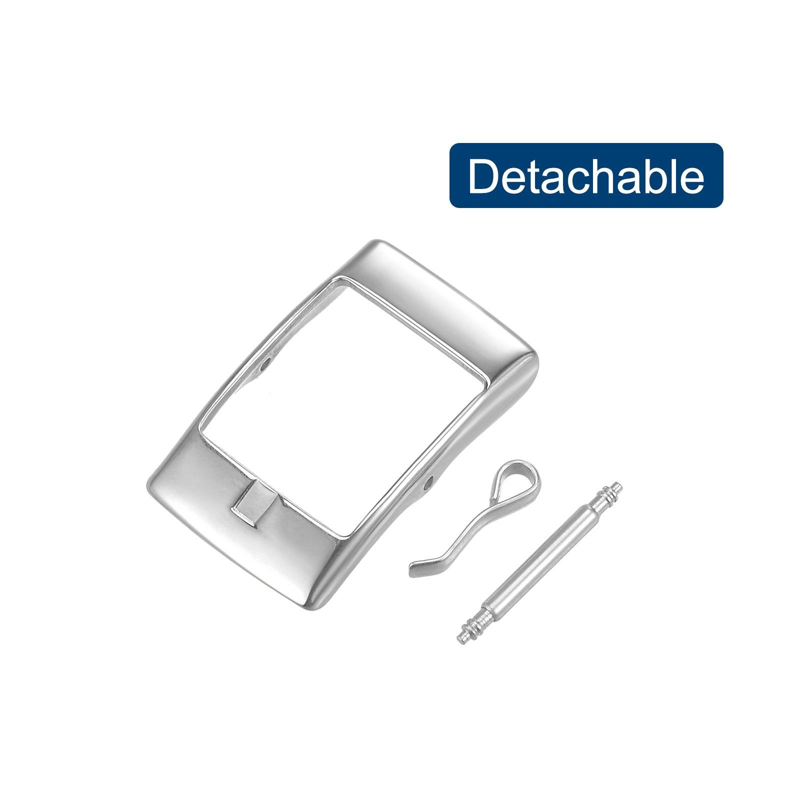 Watch SUS304 2 Pcs Silver Tone Buckle for 14mm Watch Bands with 2Pcs Spring Bar