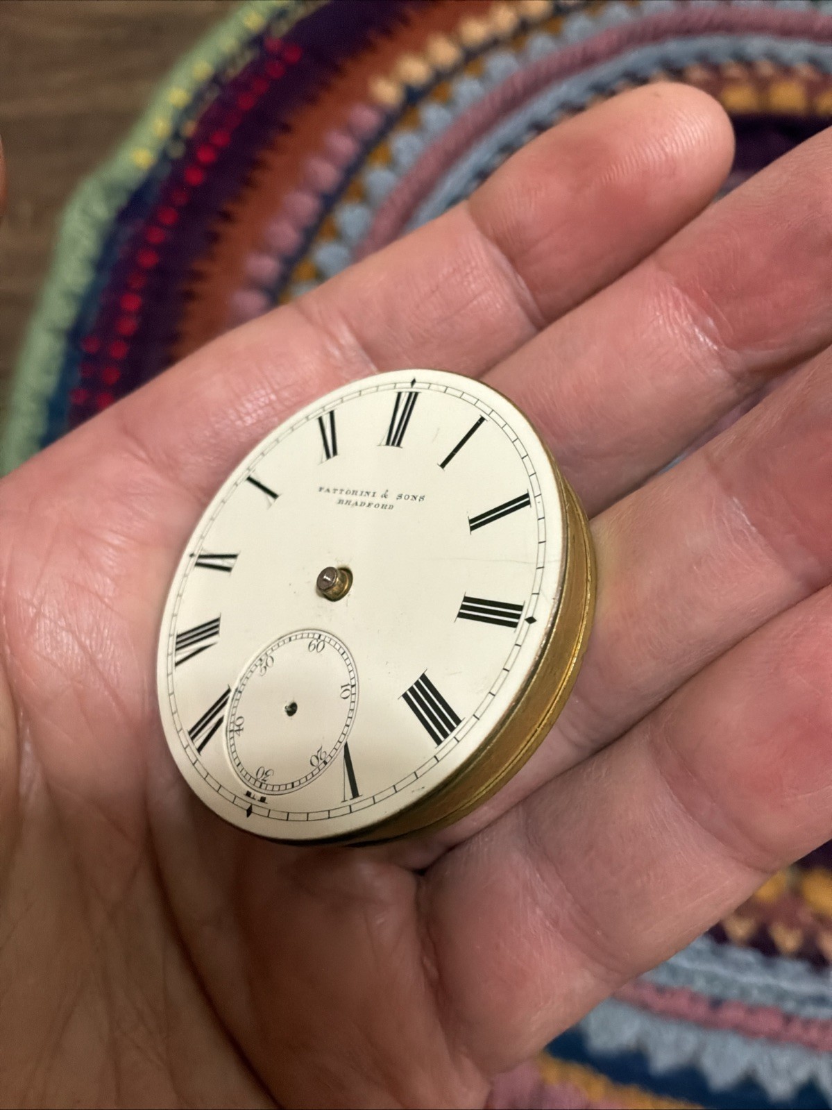 Antique Fattorini & Sons Bradford 44mm Pocket Watch Movement For Parts/Repair