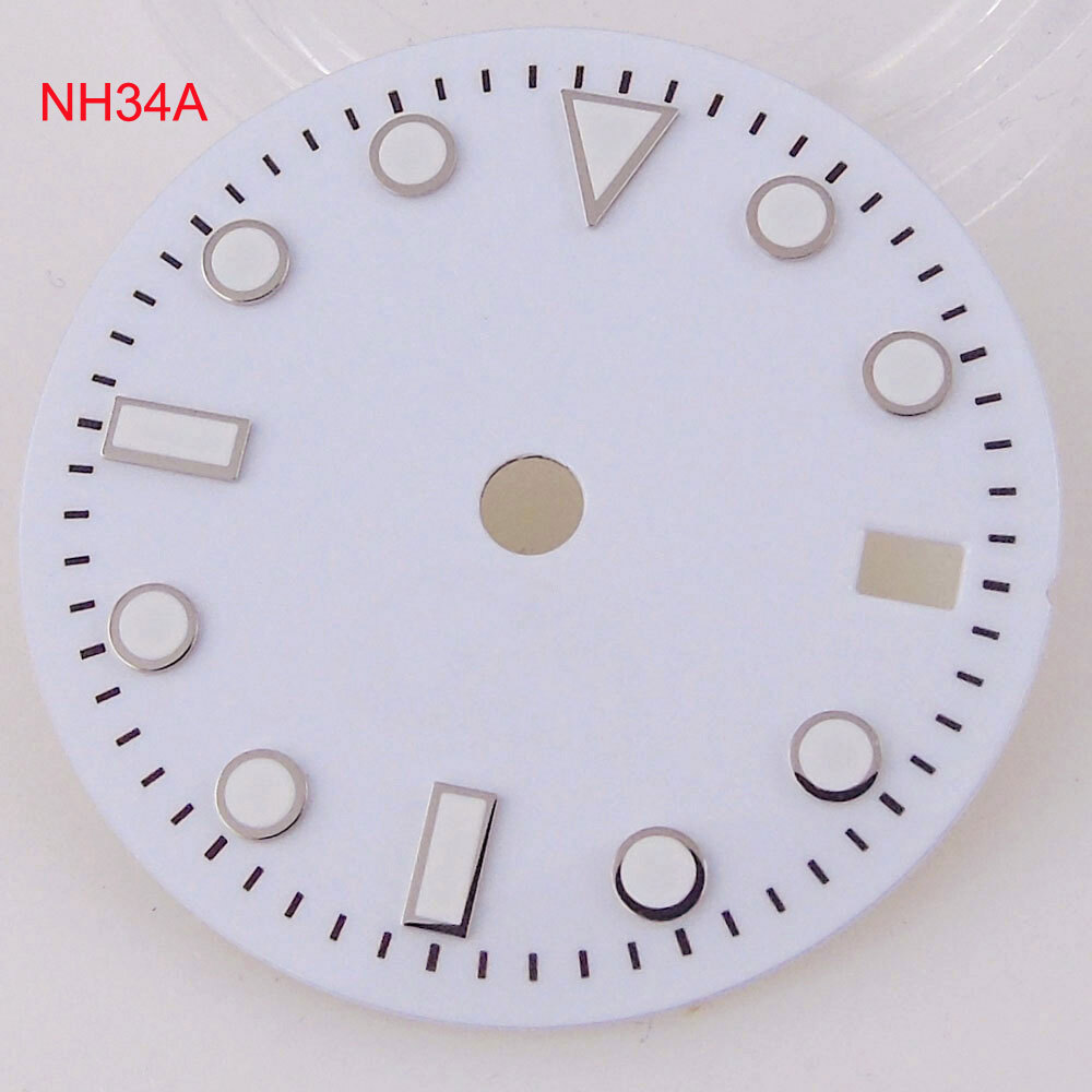 29MM GMT Black White Dial Luminous Dial For NH34A watch accessories repair tool