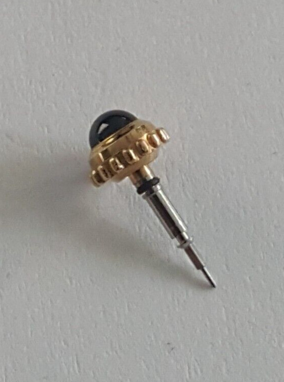 Cartier Gold Plated Crown and Stem With Blue Cabochon Stone