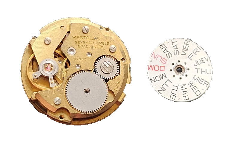 Westclox D-447 Men’s WATCH MOVEMENT 7 Jewel parts or restore Japan