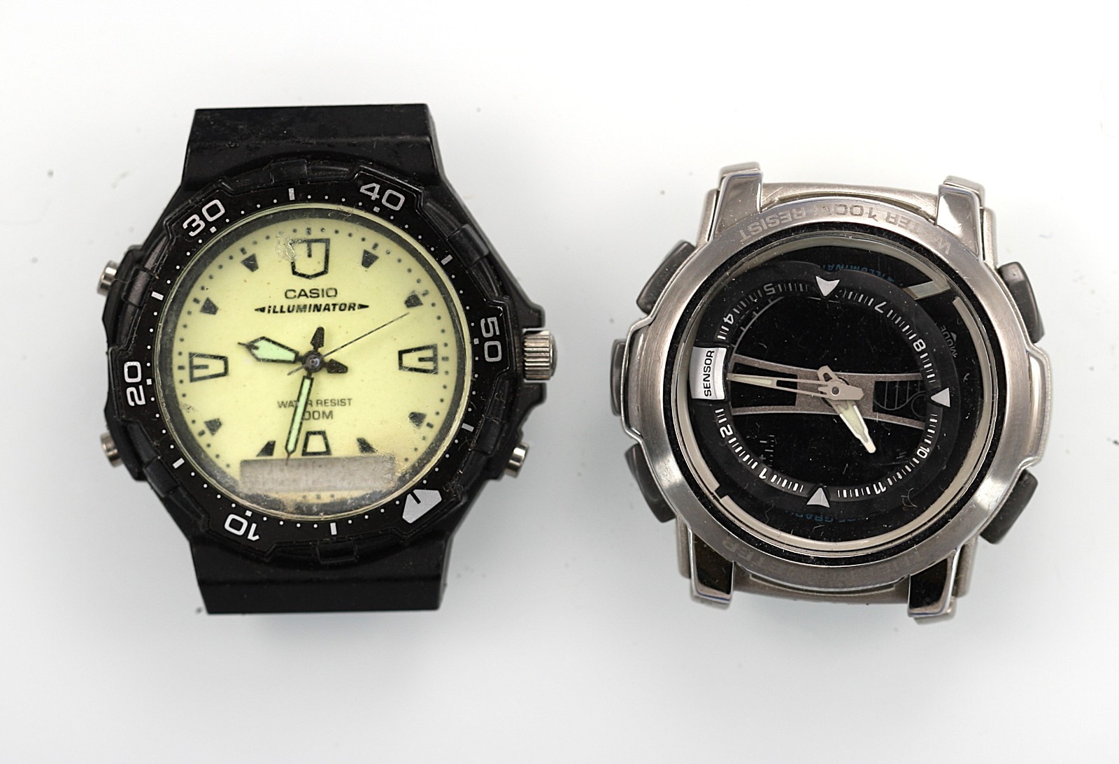 Casio Illuminator Watch Men AQF-101 Battery World Time 100m Quartz NON WORKING