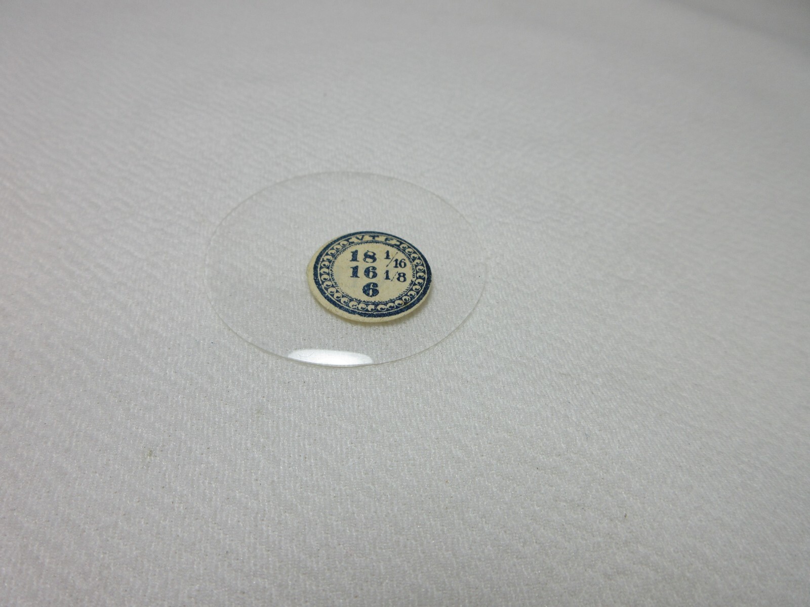 GLASS POCKET WATCH CRYSTAL WATCHMAKER SIZE 18 1/16 H 6 REPLACEMENT PART #350