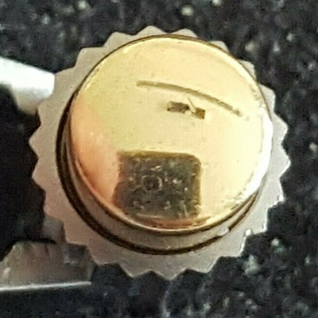 Omega Pusher Part Number 086-0075TI-BA, Titanium-18KT Yellow Gold Cap