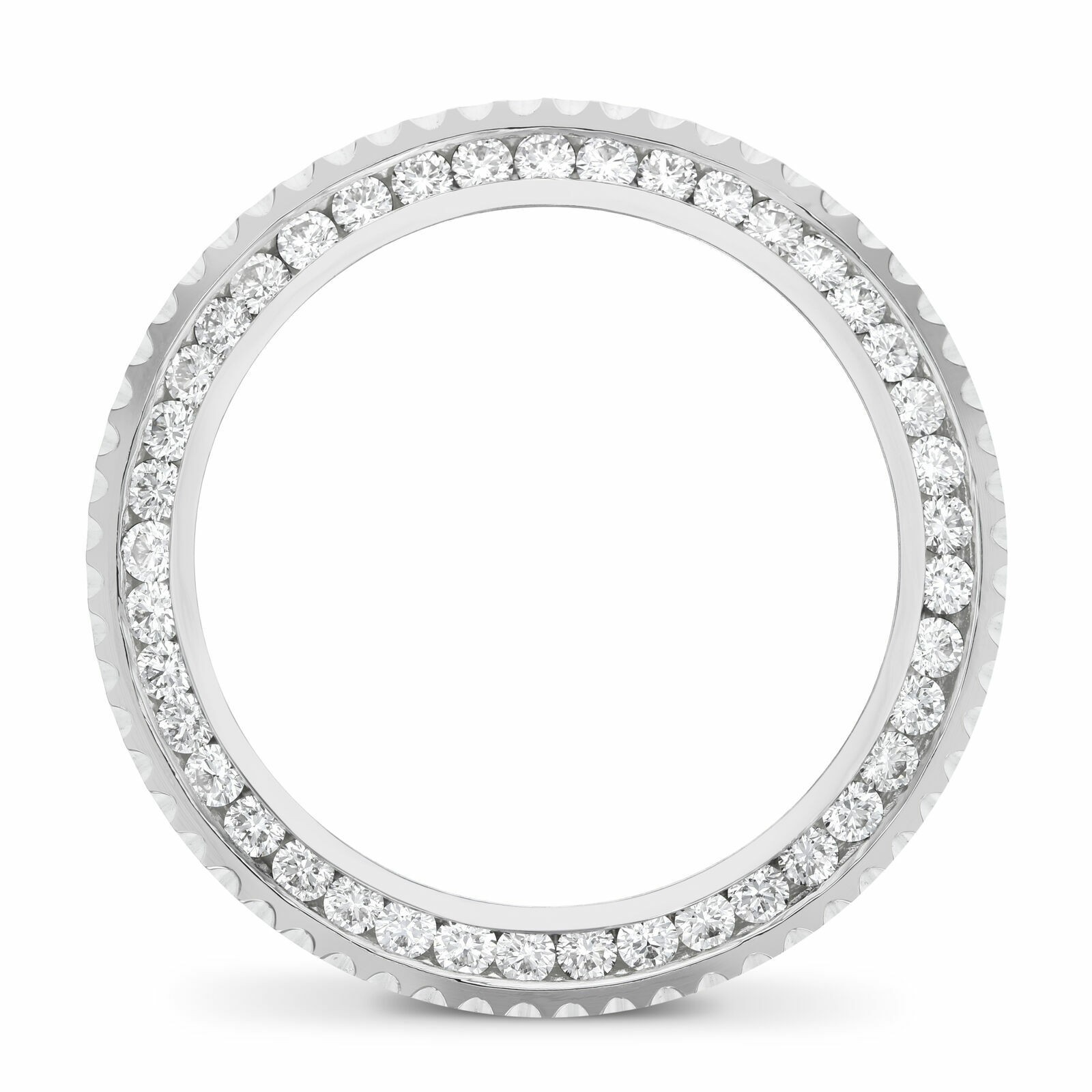 3CT CHANNEL NATURAL DIAMOND BEZEL 18KW FOR ROLEX GMT MASTER 2 16700 16710 116710