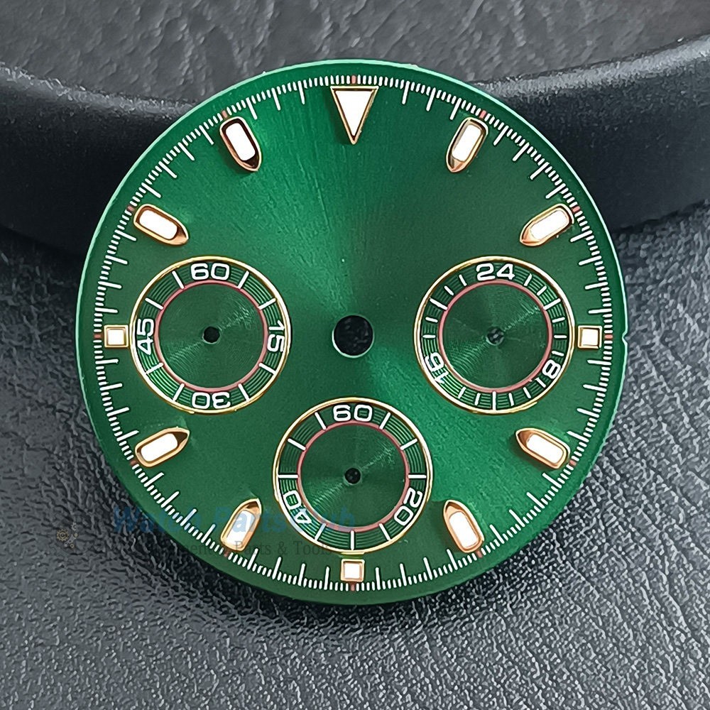 Green Luminous VK63 Dial 29.5mm Panda Dial For VK63 Movement-Watch Parts