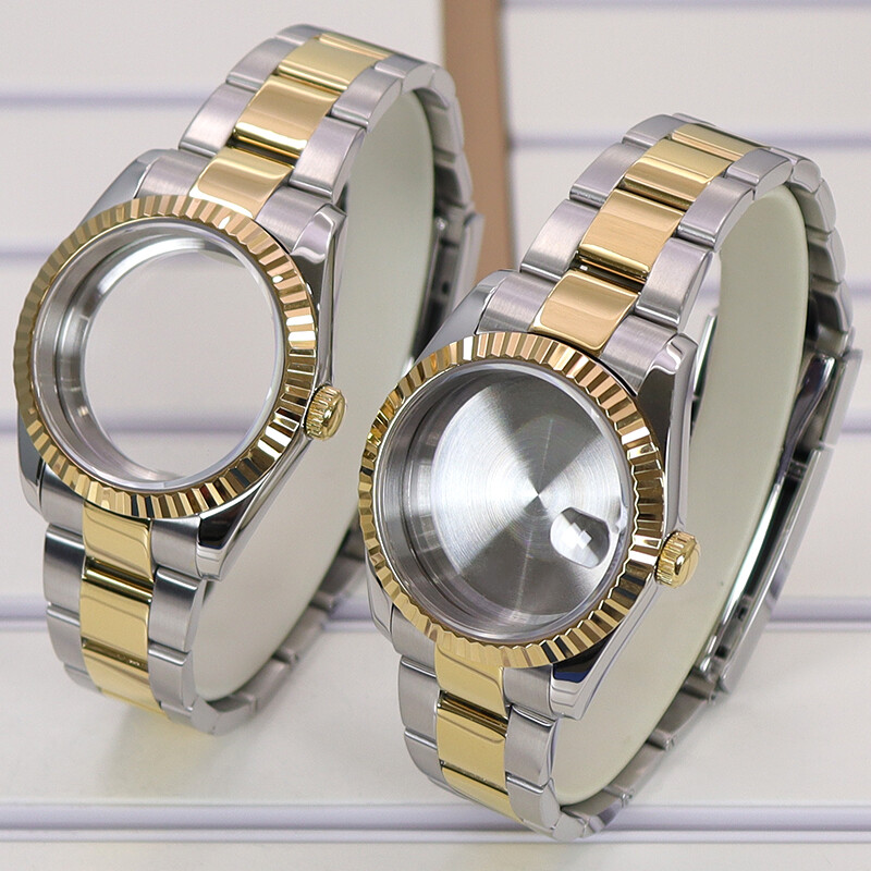 36mm39mm Log Watch Case+Jubilee Bracelet Sliding Lock Buckle For Seiko NH35 nh36