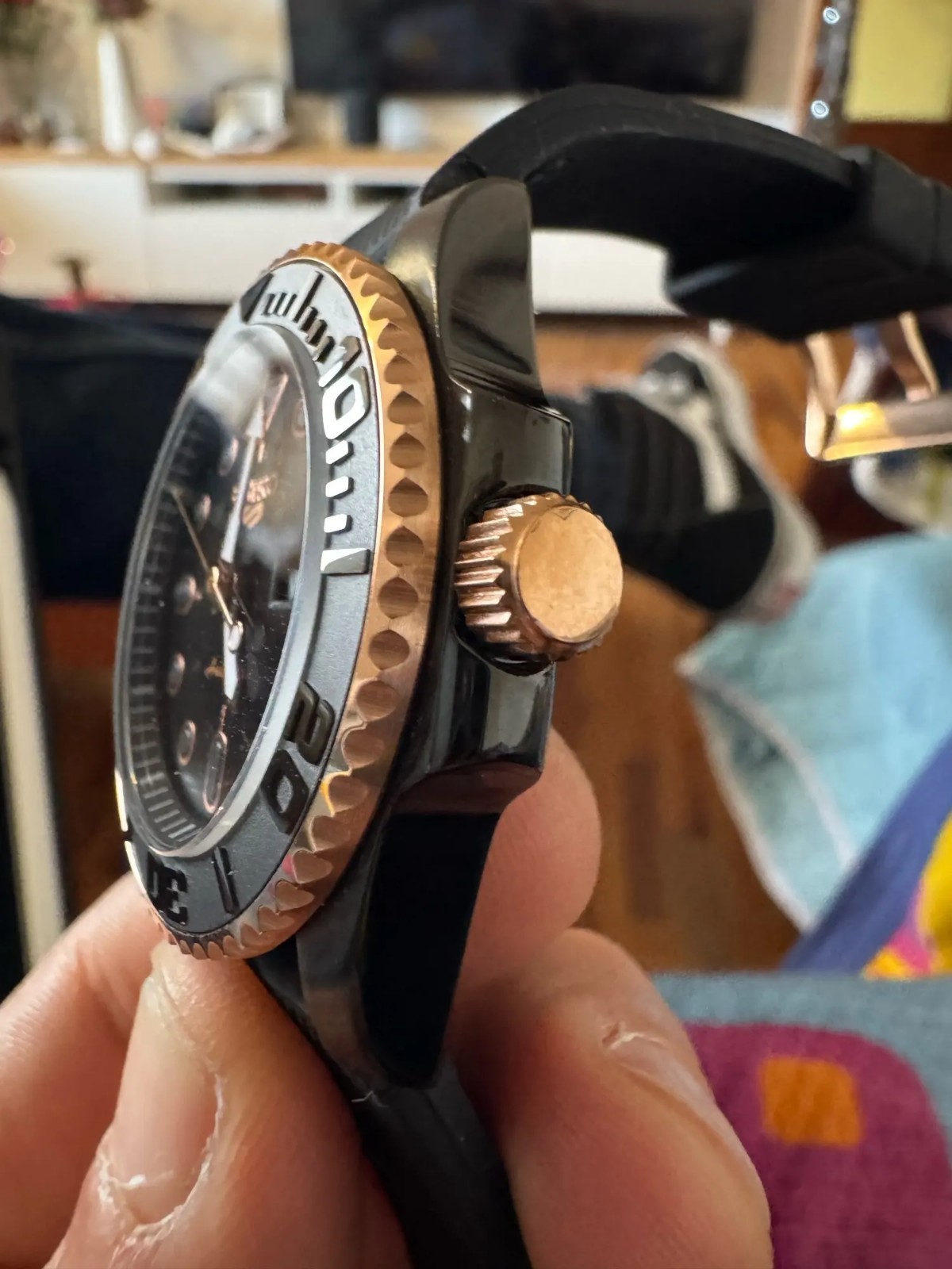 40.5mm Watch Case GMT Sapphire Glass Gold Black NH34 NH35 NH36 Mens Ring Kit