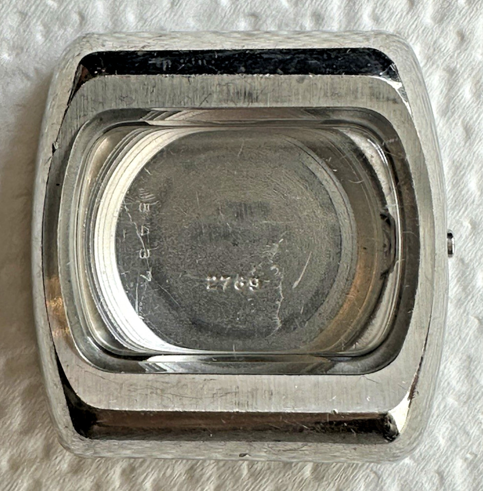 1970s TECHNOS 2789 5437 Men’s Watch Case w/ Crystal Watchmakers D55
