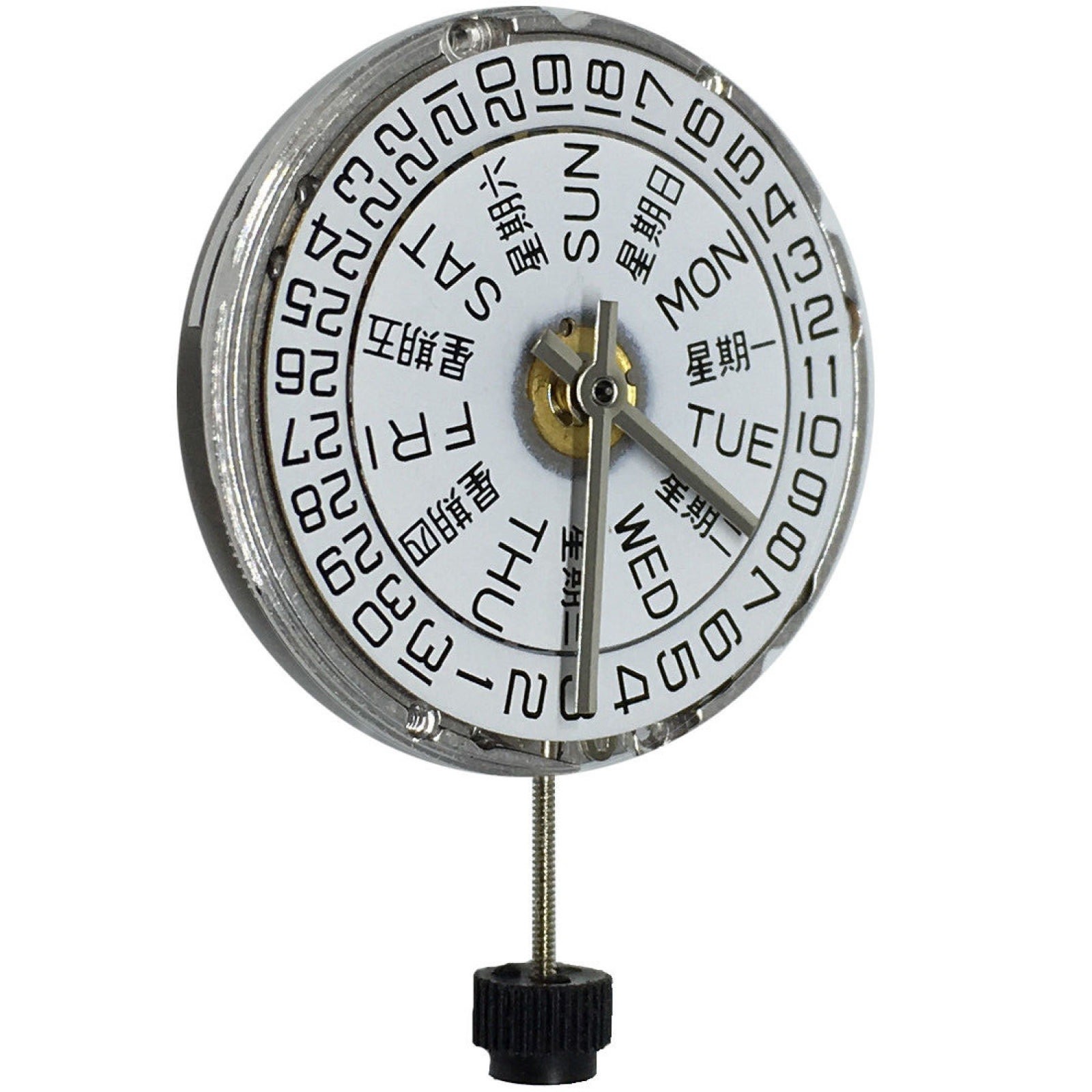 White Day/Date@3 Automatic Watch Movement For ETA 2836-2 SELLITA SW220 Repair