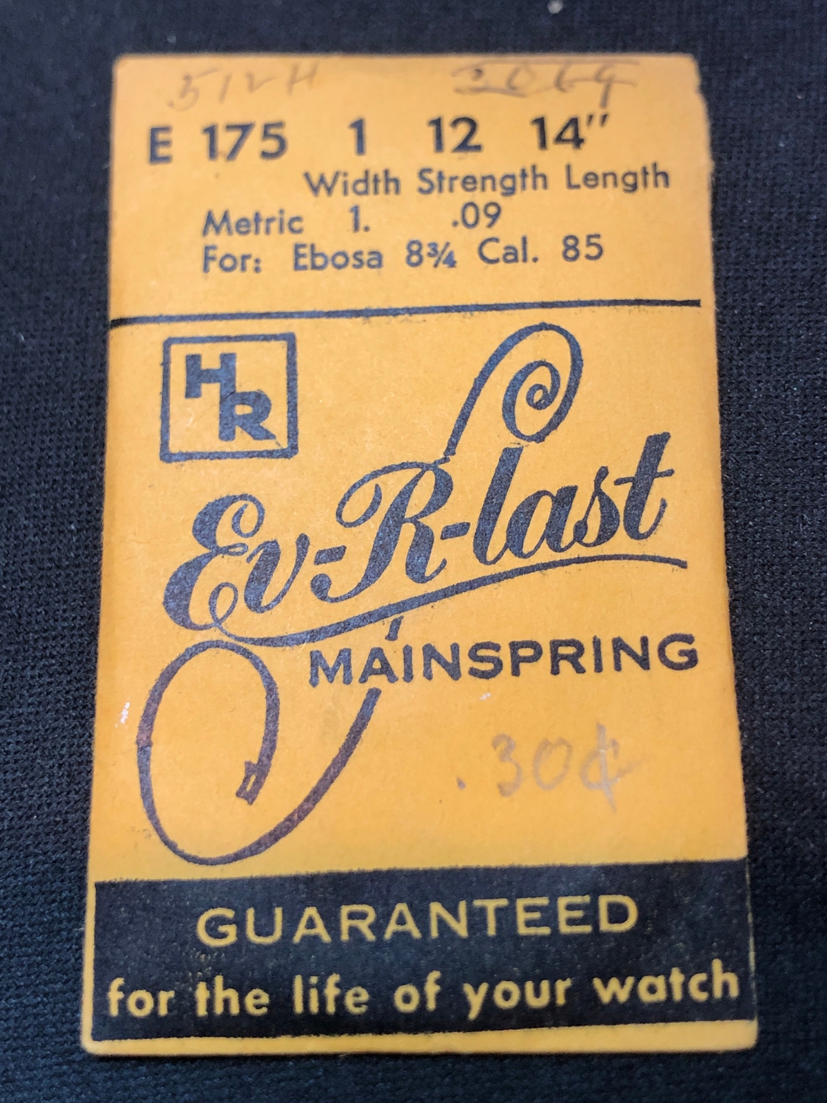 HR Ev-R-Last Mainspring E175 for Ebosa caliber 85 – Steel