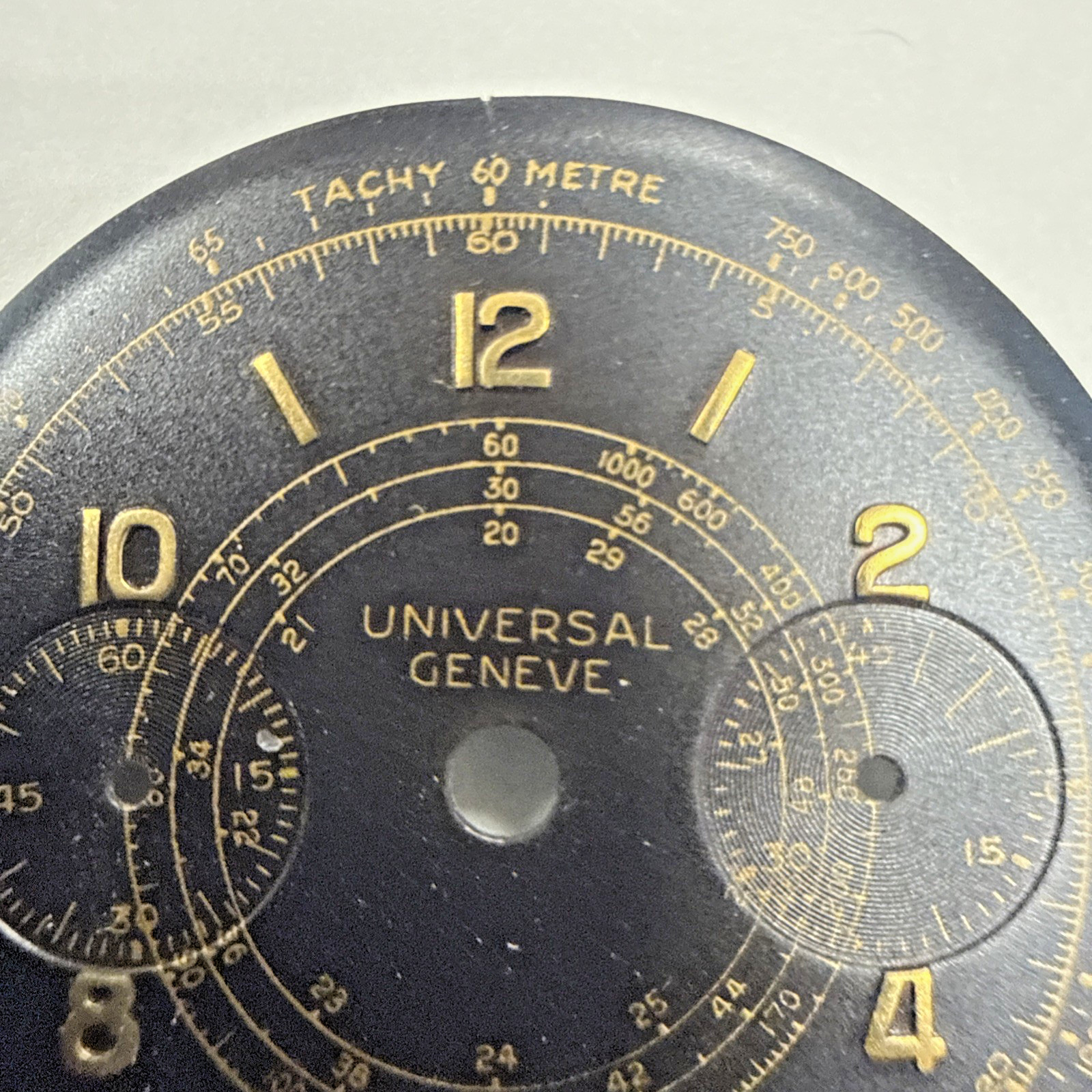 Universal Geneve Vintage Chronograph Black 2 Counter Dial item# e12335