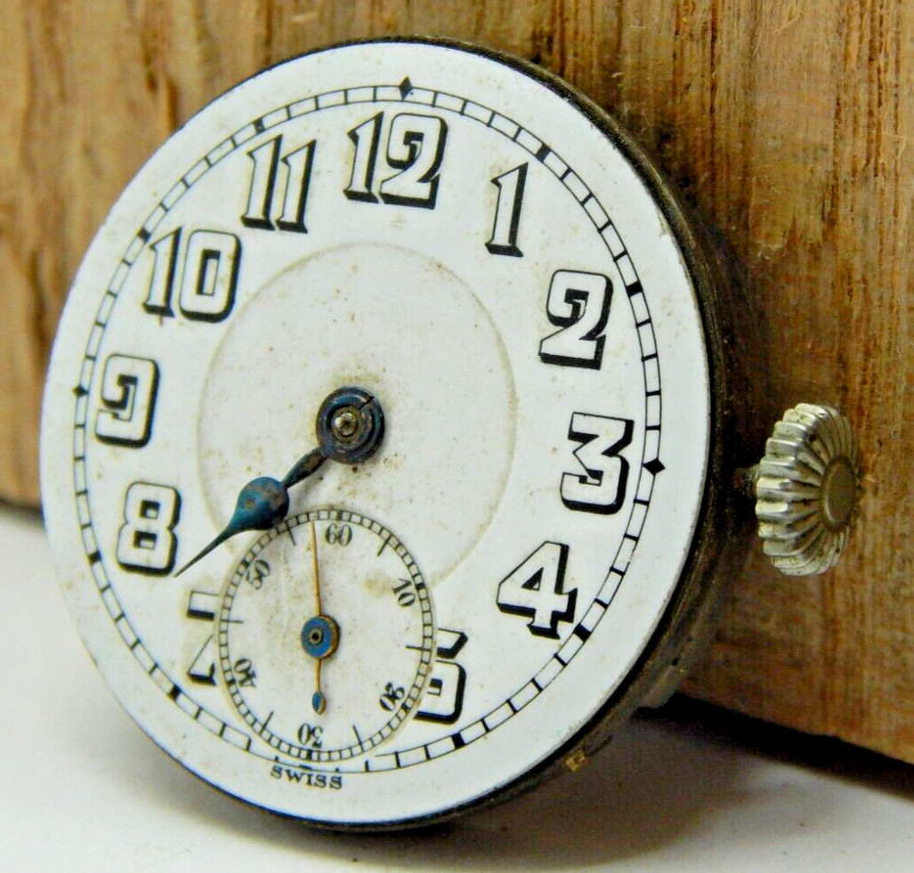 Vintage Pierpont 15 jewel 2 Adjustment 0 size watch movement w/ double sunk dial