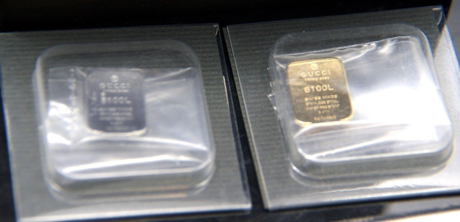 NIB Gucci Replacement Case Back – 6100 L – Gold and Silver Tone