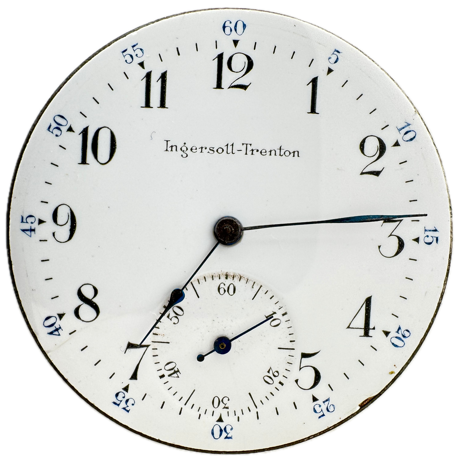Antique 16s Ingersoll-Trenton 3-Finger Bridge Pinstripe Pocketwatch Movement 140