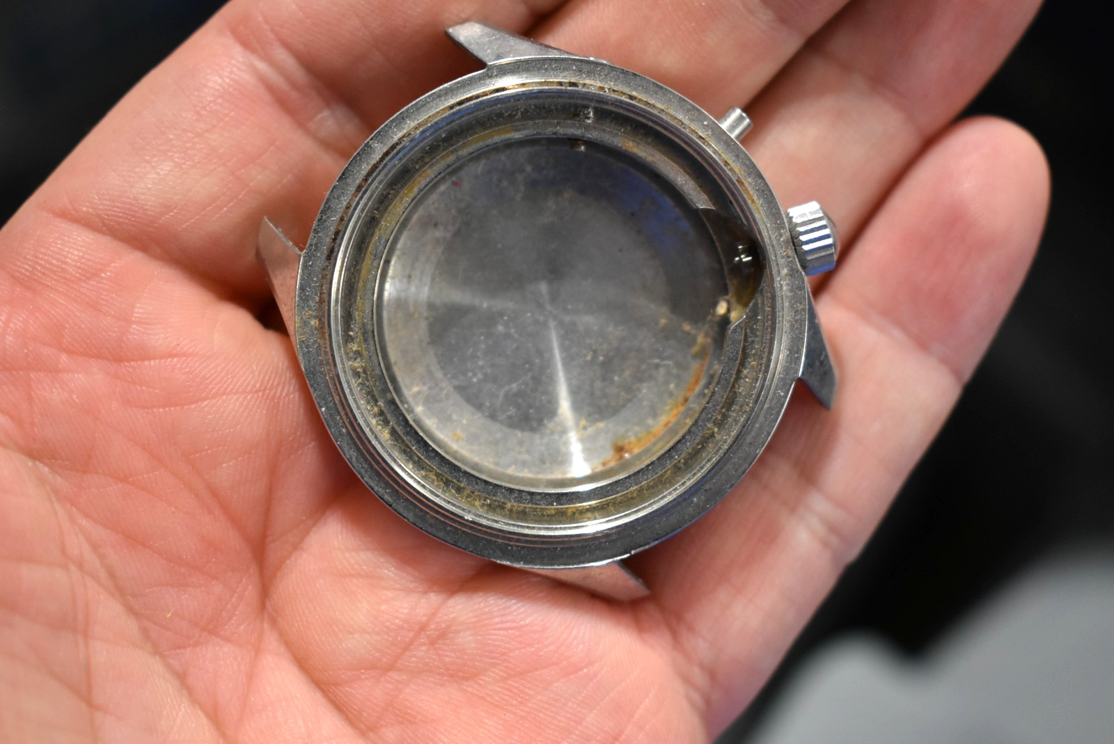Vintage Orient King Diver Stainless Steel Wrist Watch Case Part lot.qz